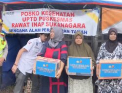 Kapolsek Sukanagara Salurkan Bantuan Sosial Dari Kapolda Jabar Kepada Korban Bencana Alam Pergerakan Tanah di Sukanagara Cianjur Selatan